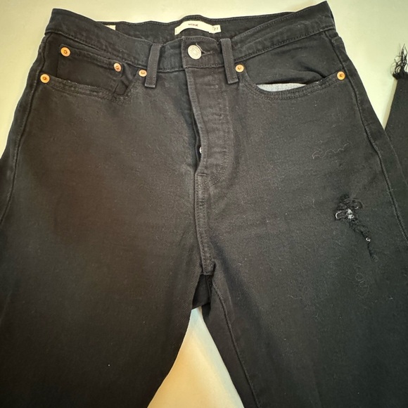 Levi’s Wedgie High-Waisted Black Straight Leg Jeans – Size 27 - Picture 9 of 17